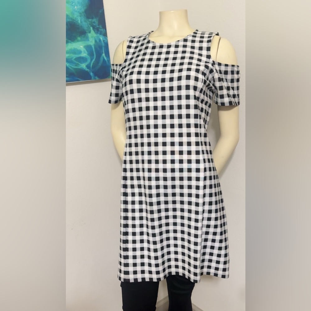 NWT! Michael Kors Black and White Checkered Dress